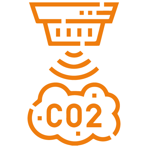 icone illustration régulation terminale : détection CO2, présence, boîte à débit variable
